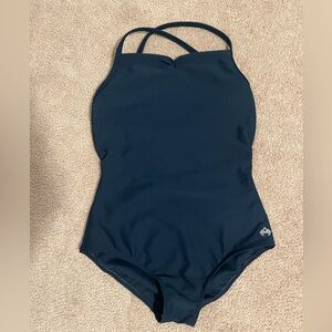 MARIIA CROWN Girls Pinch Front Crisscross Back Camisole Leotard